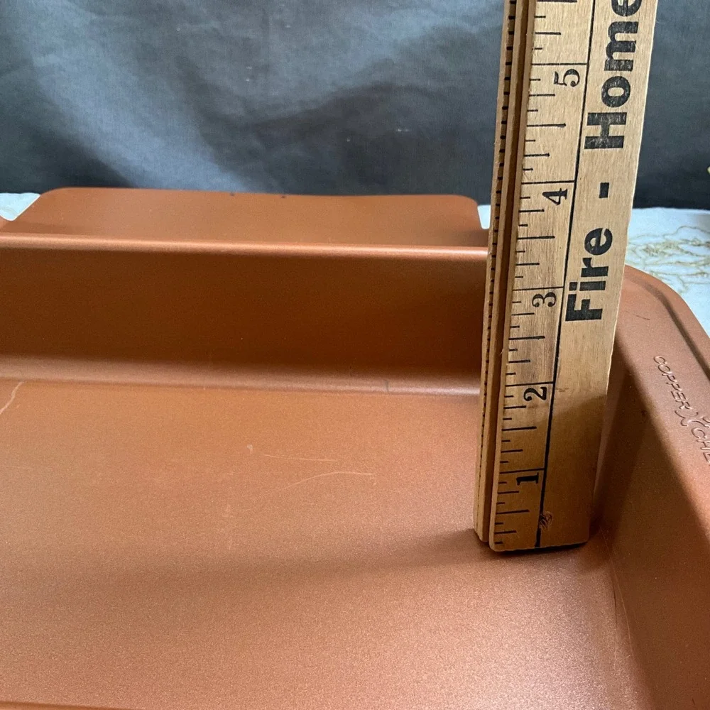 Copper Chef Nonstick Bake Pan Set with Lift Out Rack and Storage Lid Copper 11x7